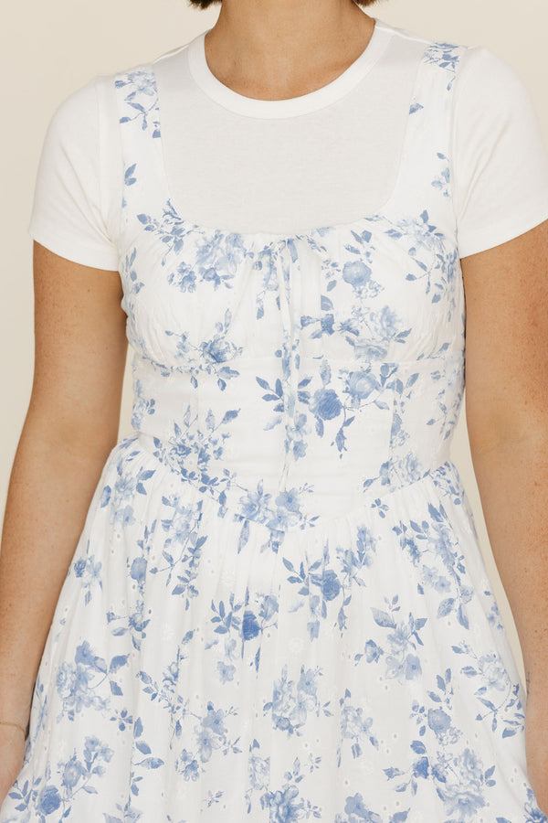 Sicily Dress-Blue Floral