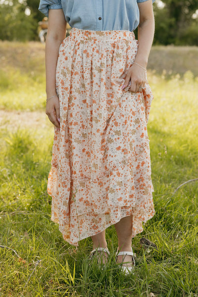 Leslie Skirt-Coral Multi