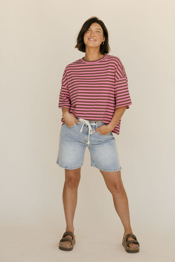Angie Top-Pink/Brown