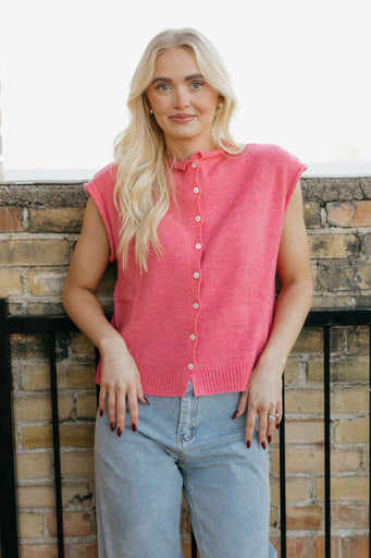 Abby Sweater Vest-Pink