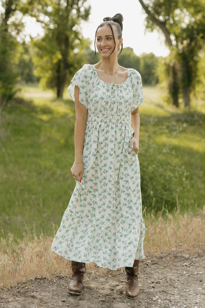 Kimberlee Dress-Cream Floral Love Olive Co Kimberlee Dress-Cream Floral Love Olive Co