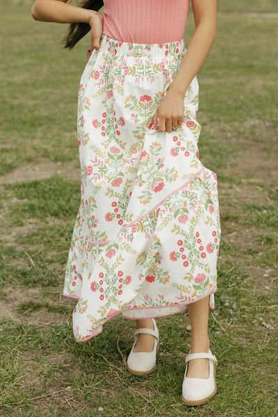 Mariella Skirt-Ivory/Pink