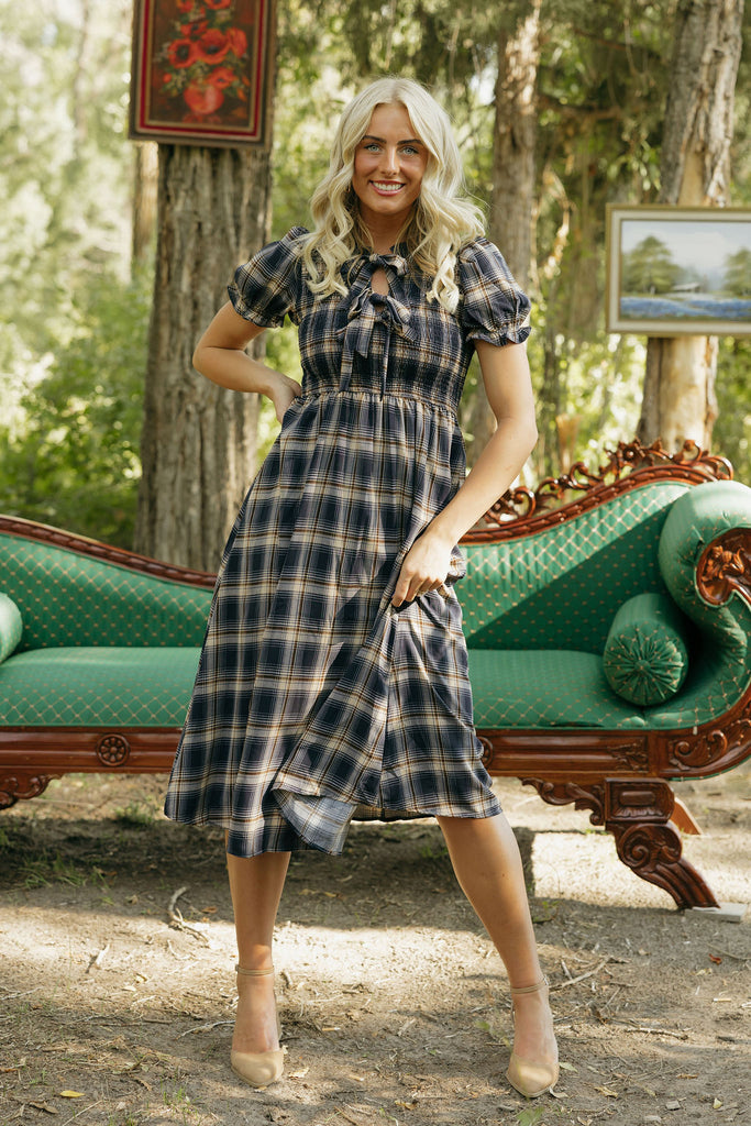 Heidi Dress-Navy Multi