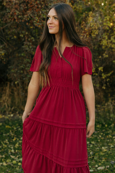 Caribbean Dress-Crimson