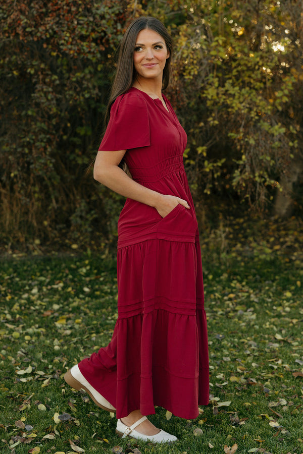 Caribbean Dress-Crimson