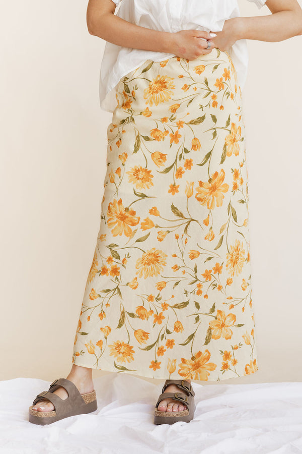Malia Skirt-Yellow Floral