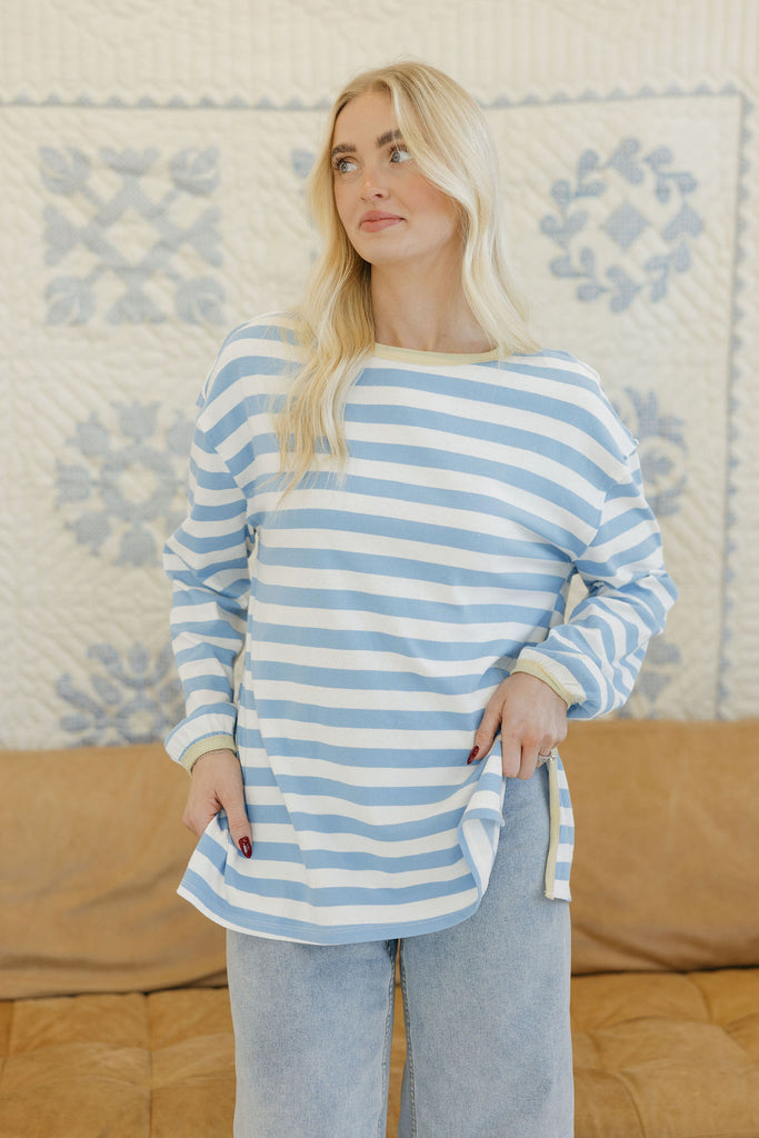 Dori Top-Blue/White