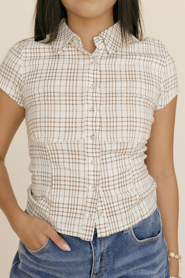 Lois Top-Ivory Plaid