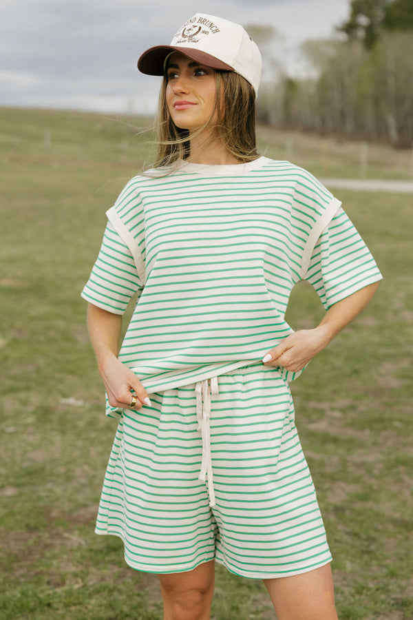 Colbie Top-Ivory/Green