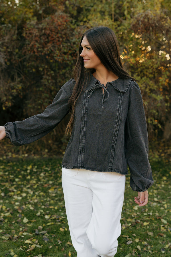 Matilda Top-Black Denim