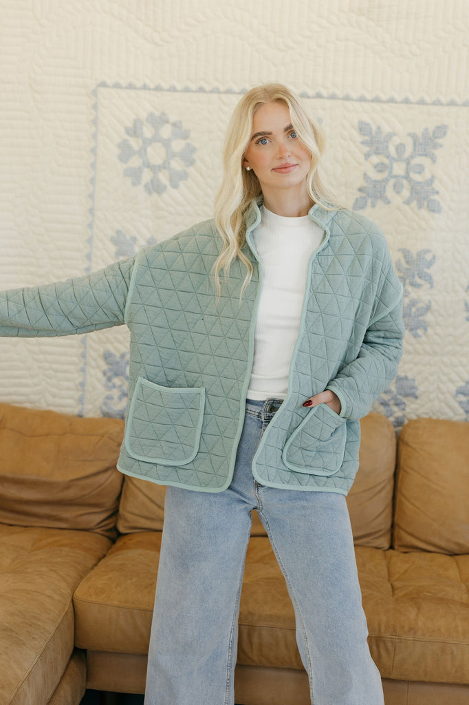 Kirstin Quilted Jacket-Sage