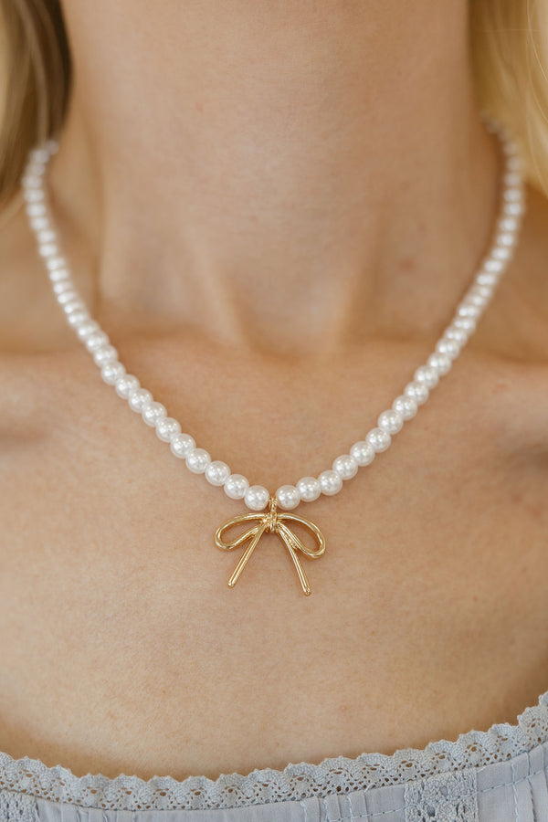 Betty Bow Necklace-Gold