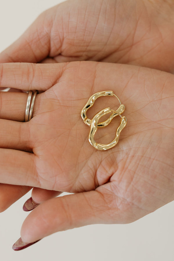 Geometric Hoop Earrings-Gold