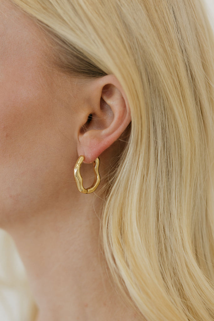 Geometric Hoop Earrings-Gold