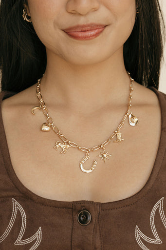 Dakota Charm Necklace-Gold