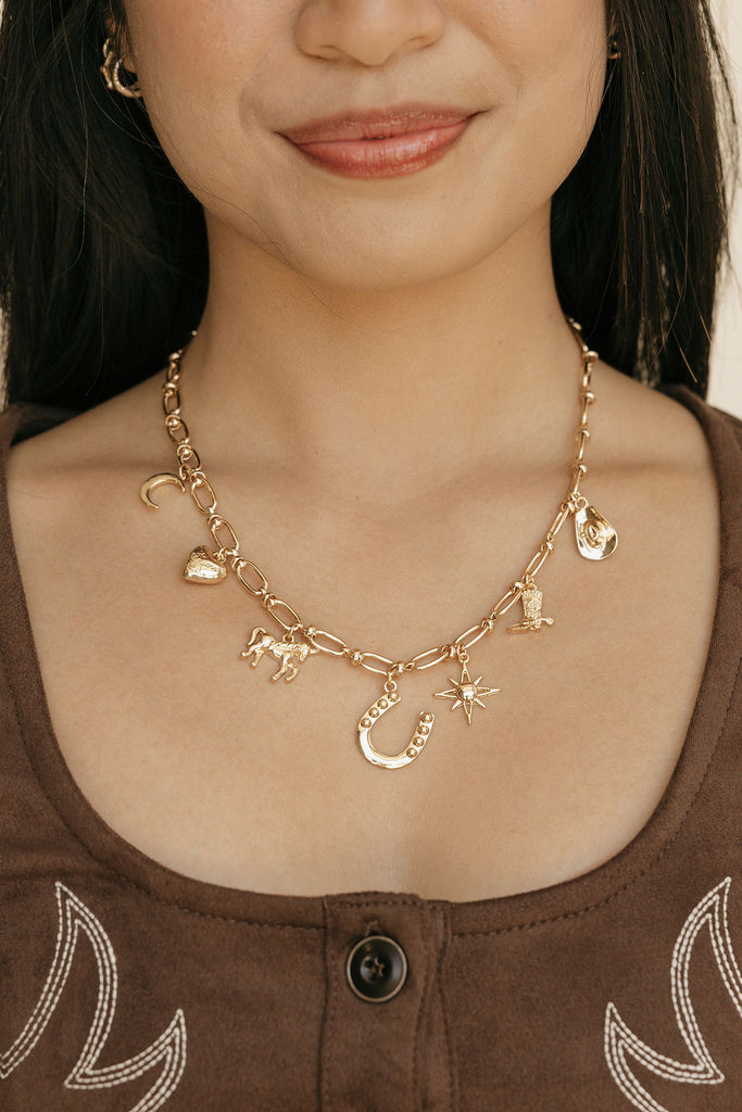 Dakota Charm Necklace-Gold