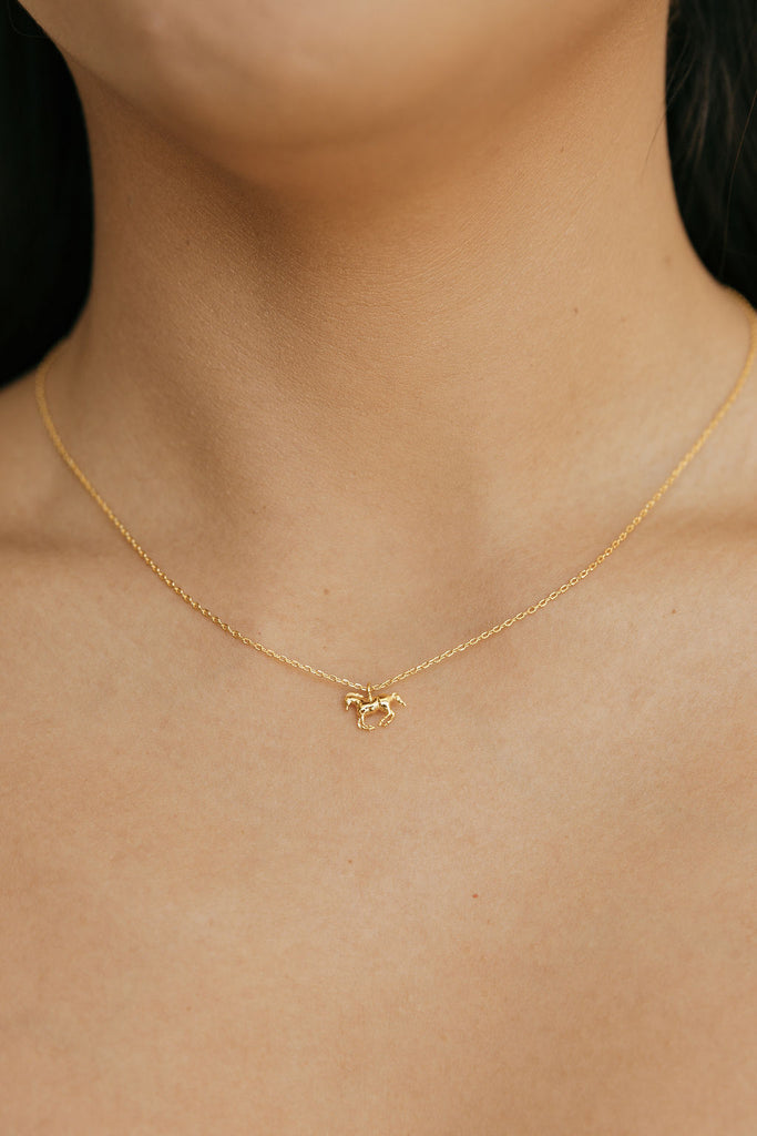 Hallie Horse Necklace-18K Gold Dipped