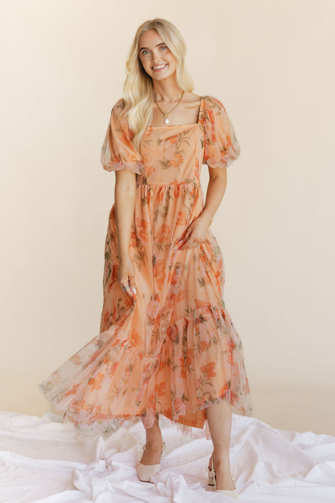 Ansley Dress-Coral