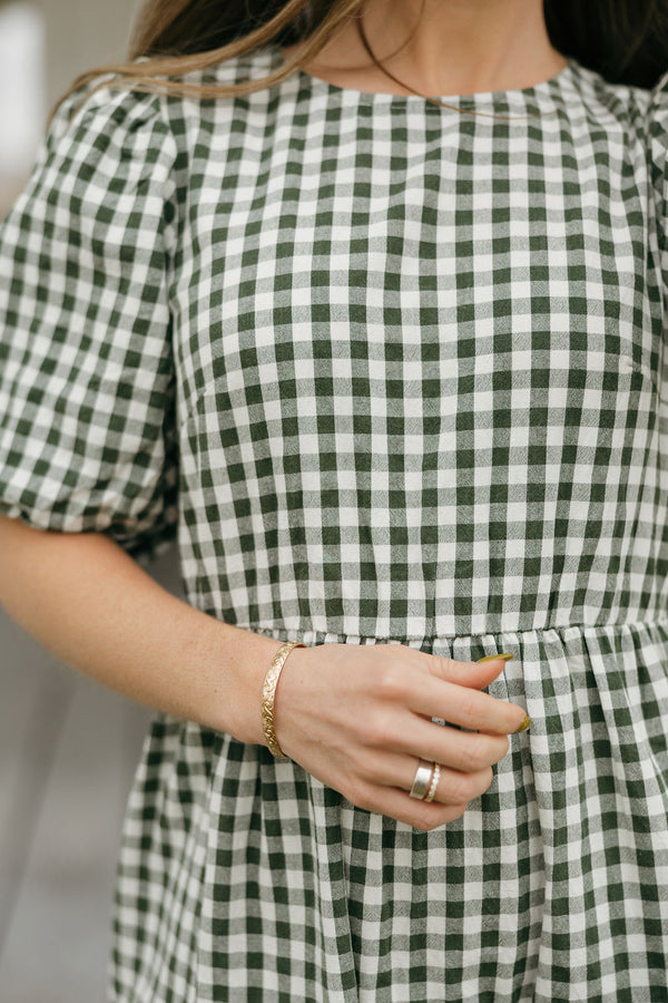 Harley Dress-Forest Gingham