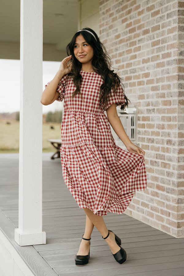 Harley Dress-Brick Gingham