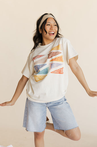 Diet Coke Flag Tee-Ivory
