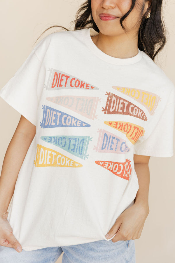Diet Coke Flag Tee-Ivory