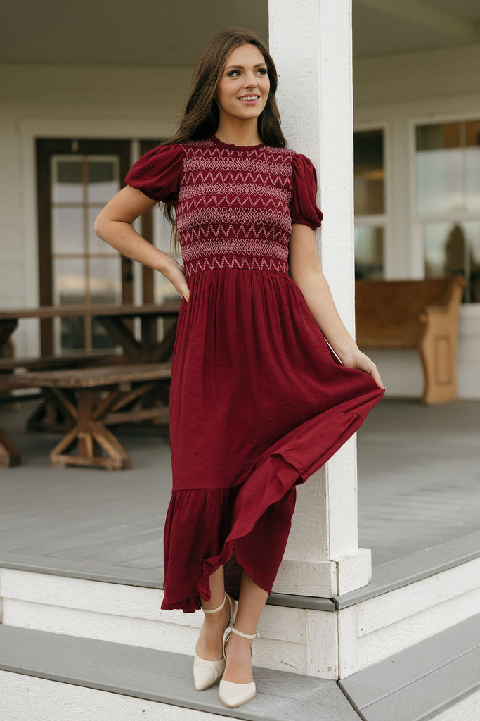 Marie Dress-Burgundy