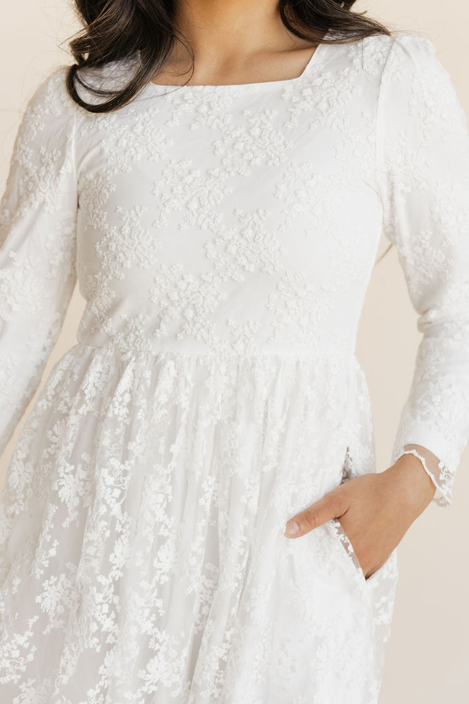 Magdalene Dress-White Lace Love Olive Co Magdalene Dress-White Lace Love Olive Co