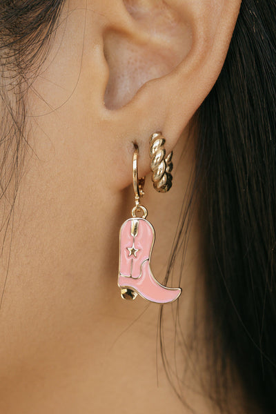Huggie Hoop Boot Earrings-Gold