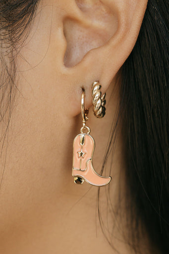 Huggie Hoop Boot Earrings-Gold