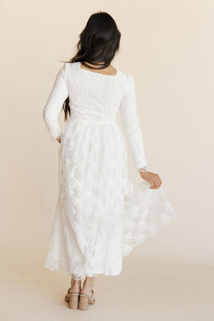 Magdalene Dress-White Lace Regular / XXS / White Magdalene Dress-White Lace Regular / XXS / White