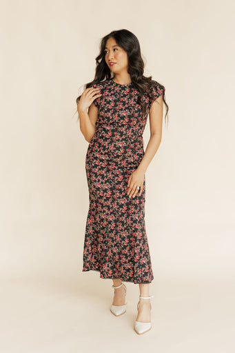 Vanessa Dress-Black Floral
