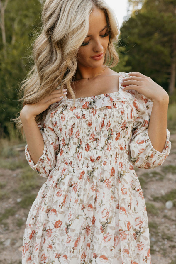 Kiera Dress-Ivory Floral