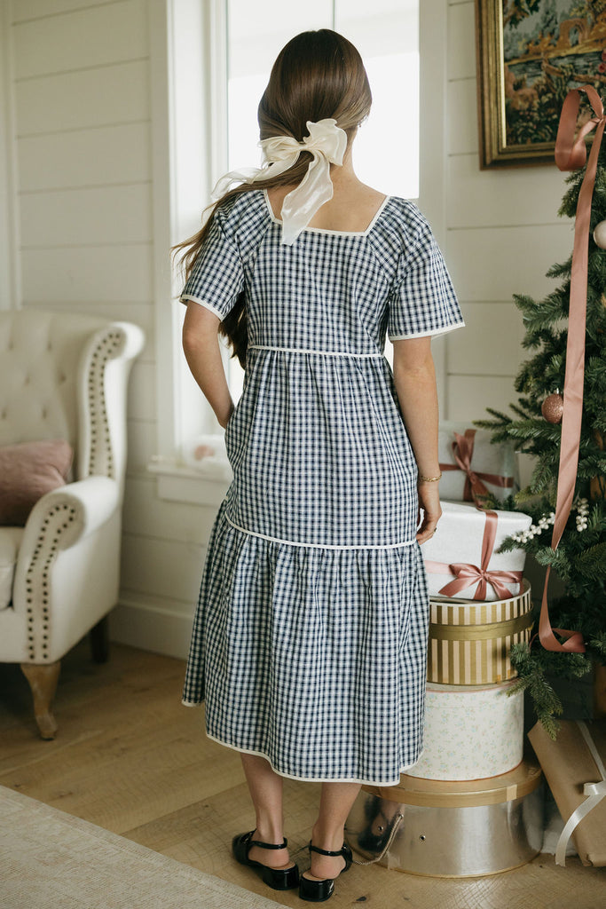 Hanna Dress-Navy Gingham – Love Olive Co