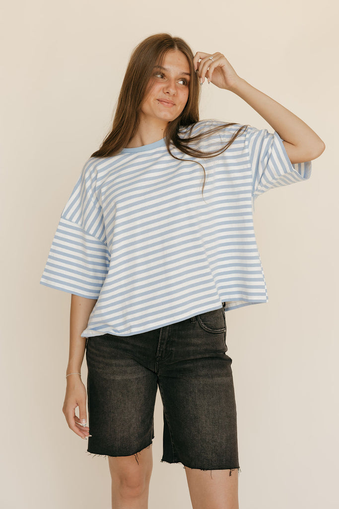 Marley Top-Blue/White