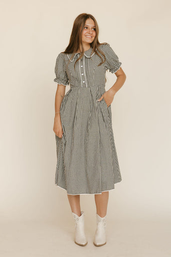 Colette Dress-Black Gingham