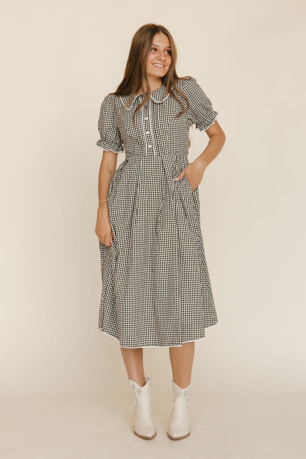 Colette Dress-Black Gingham – Love Olive Co