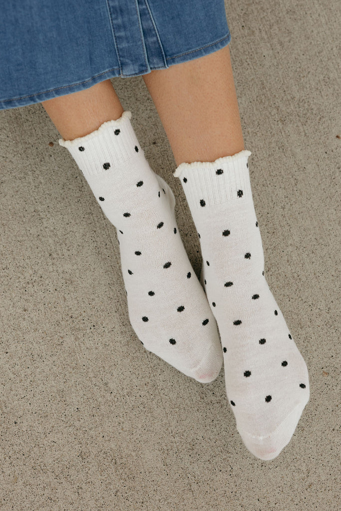 Jana Socks-Cream Dot