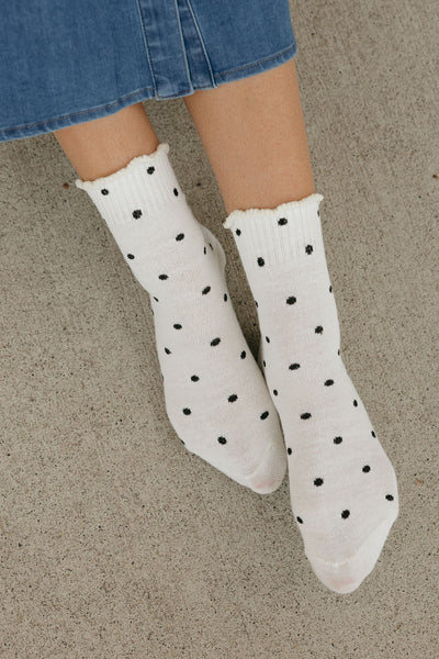 Jana Socks-Cream Dot