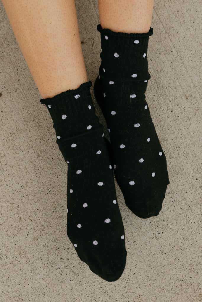 Jana Socks-Black Dot