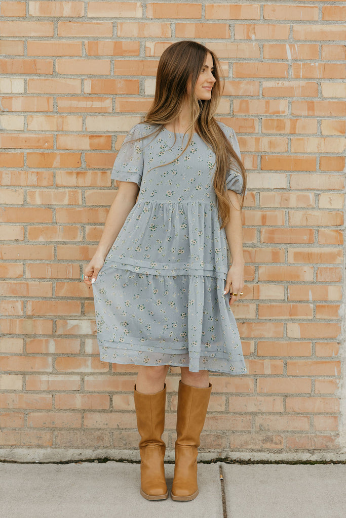 Jenifer Dress-Dusty Blue