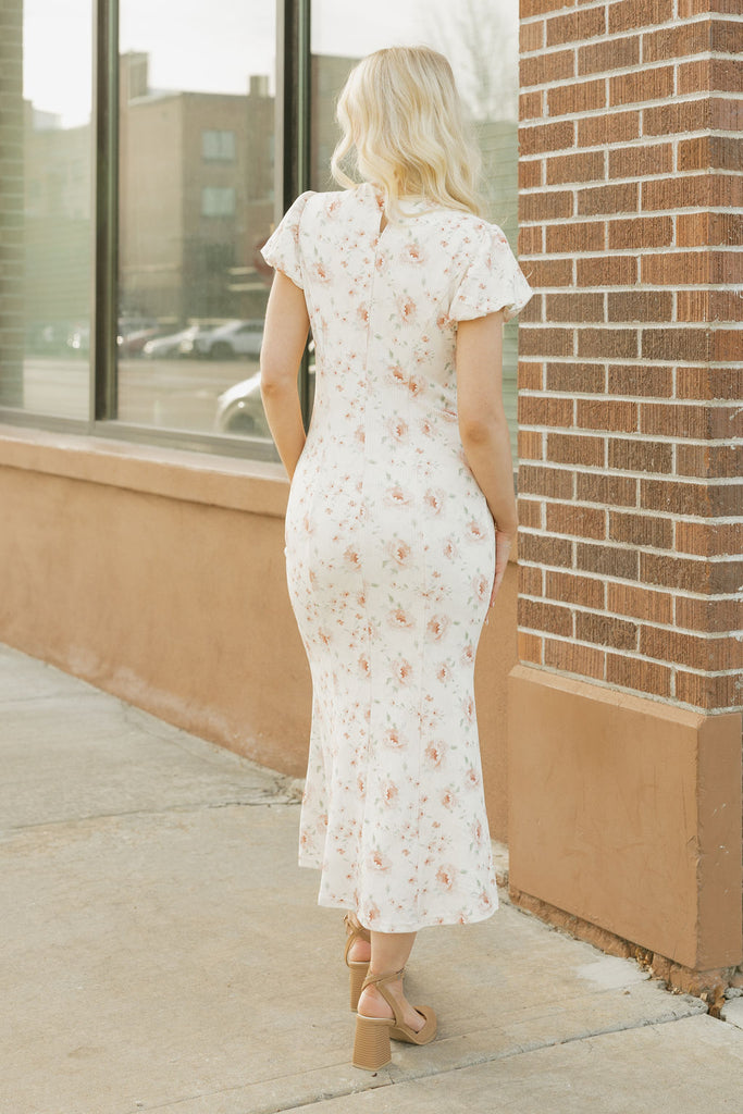 white christmas dresses Country Fields Maxi Dress, Cream Floral – Everyday Chic Boutique main image 1