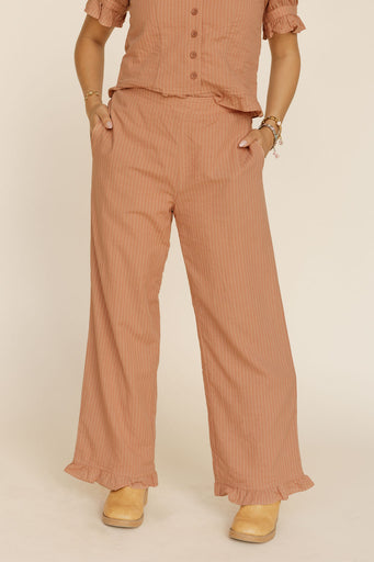 Louisa Pants-Peach Stripe