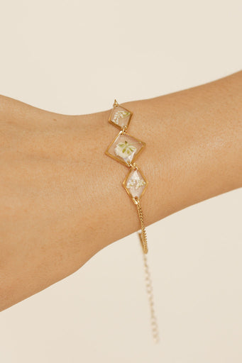 Pressed Flower Bracelet-Gold