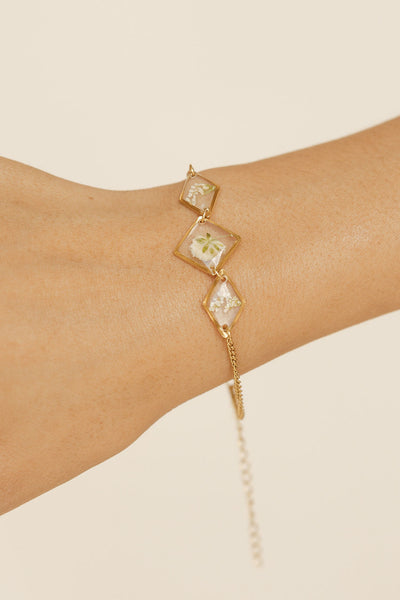 Pressed Flower Bracelet-Gold