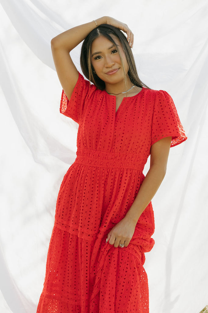 Caribbean Dress-Red Eyelet – Love Olive Co