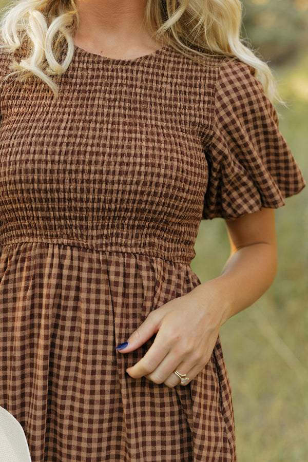 Lindon Dress-Brown