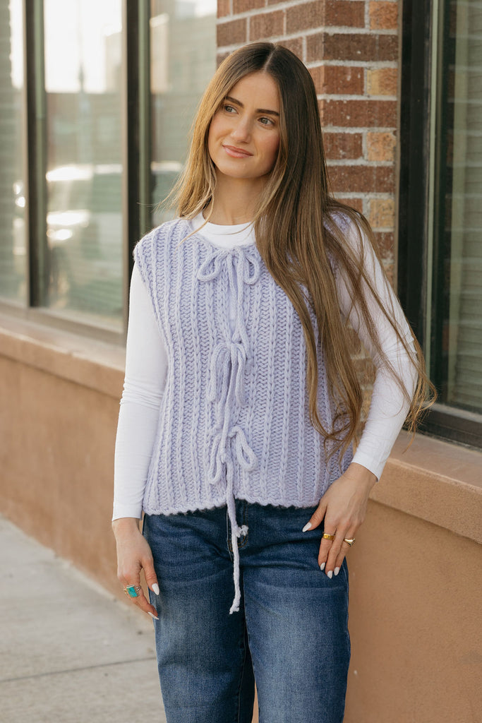 Lilla Sweater Vest-Periwinkle