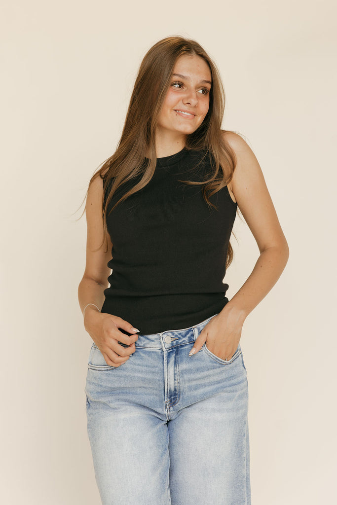 Bria Tank Top-Black