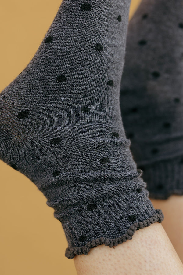 Jana Socks-Charcoal Dot